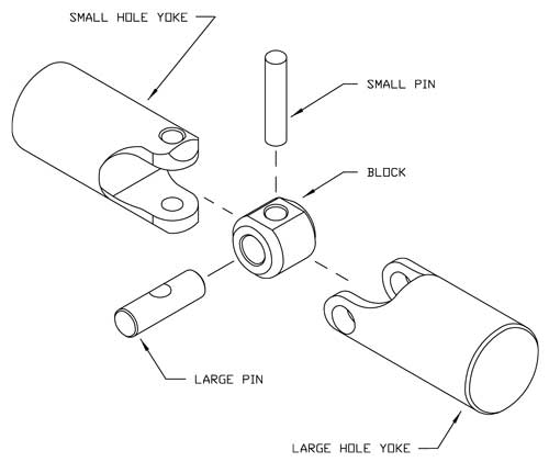 Assemble Peened Universal Joint