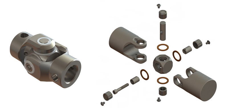 Pin-and-block needle bearing joint