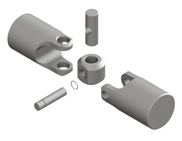 Alloy Steel 56mm Overall Length Metric Belden UJ-HD29x14 Single Universal Joint 29mm OD 14mm Bore 